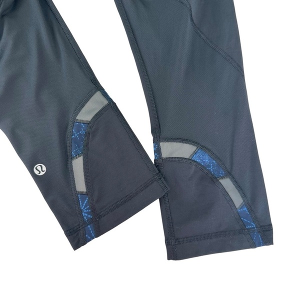 Lululemon Run Inspire Crop II tights black blue gray leggings 6 yoga pants - Picture 8 of 11